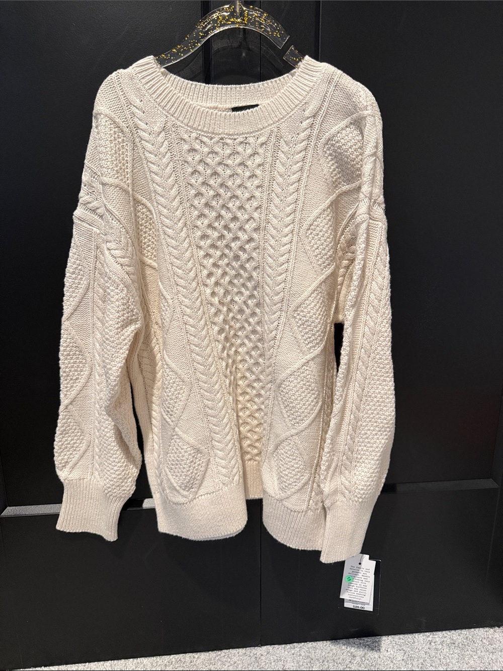 art class Cream Cable Knit Scoop Neck Sweater